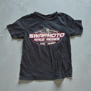Swapmoto Race Series Kids Black T-Shirt Moto Dirtbike MX Racing Tee Shirt Used